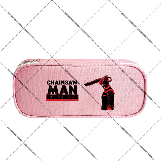 Chainsaw Man Grande Trousse – Logo & Denji Rose Pochette Scolaire