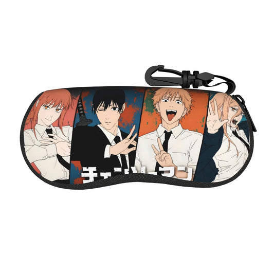 Chainsaw Man Étui à Lunettes – Trio Personnages Pochette Zippée