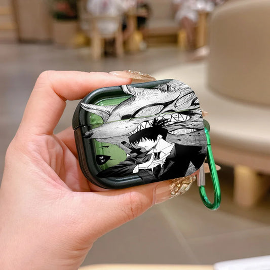 Chainsaw Man Coque AirPods – Aki Manga Vert Étui Mousqueton