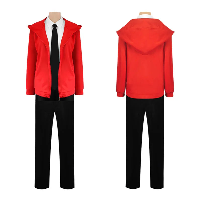 Chainsaw Man Cosplay Costume – Denji Veste Rouge Ensemble Complet