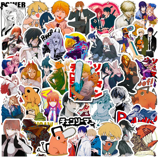 Chainsaw Man Sticker Pack – 50pcs Autocollants Personnages