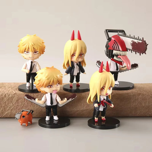 Chainsaw Man Figurines Set 6Pcs – Groupe  Combat Édition Chibi