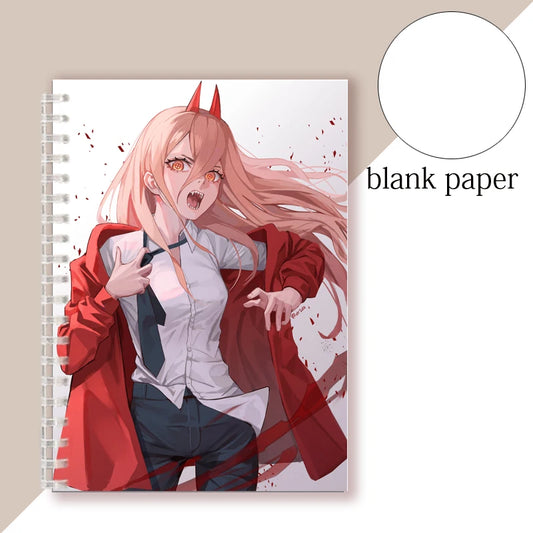 Chainsaw Man Carnet Spirale A5 – Power Sang Décalque Cahier Anime