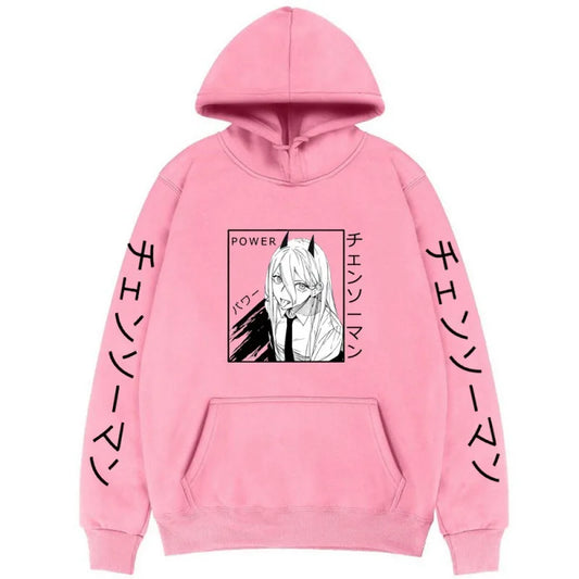 Chainsaw Man Sweat à Capuche – Power Édition Rose