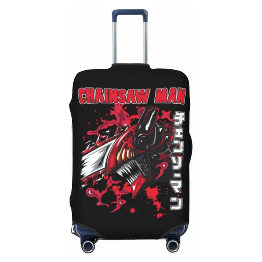 Funda de Maleta Chainsaw Man – Logotipo Denji Demonio Negro y Rojo Estilo Atrevido