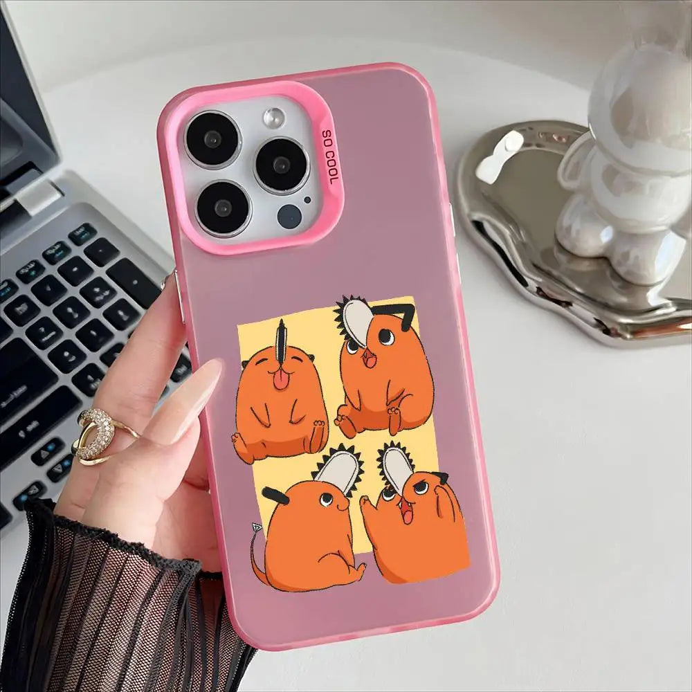 Chainsaw Man Coque iPhone – Pochita Quadruple Étui Rose