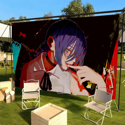 Chainsaw Man Bannière Drapeau – Reze Rouge Édition Sombre