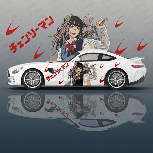 Chainsaw Man Anime Car Wrap – Écolière Devil Décalque Voiture