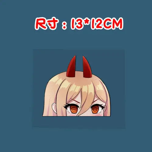 Chainsaw Man Anime Sticker – Power Devil Horns Car Sticker