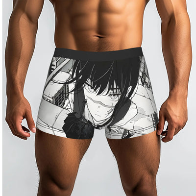 Chainsaw Man Boxer Homme – Yoru Édition Manga Noir et Blanc