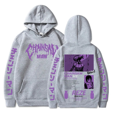 Chainsaw Man Sweat à Capuche – Reze Collection Édition Grise