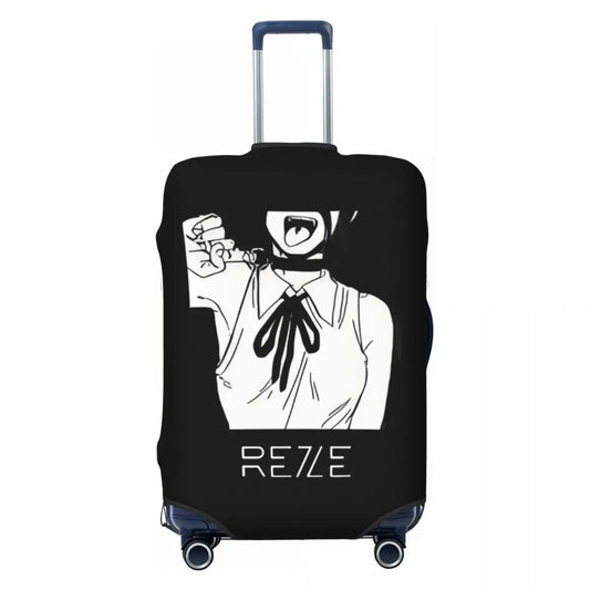 Funda para Maleta de Chainsaw Man – Reze Puño en Alto Estilo Manga Blanco y Negro