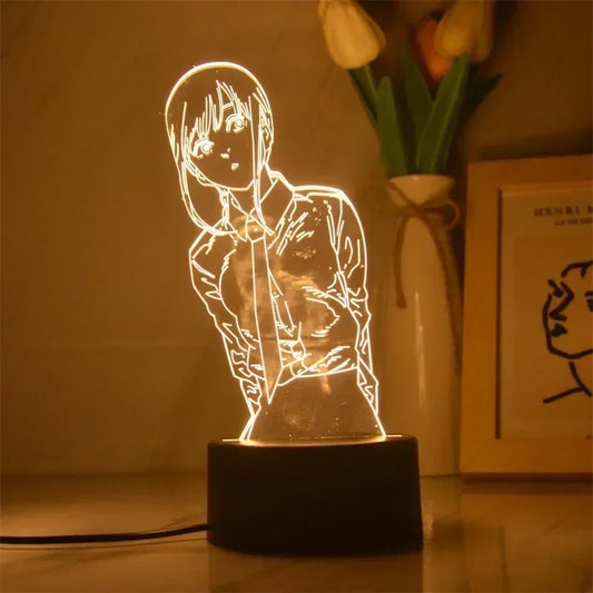 Chainsaw Man Lampe LED Gravée – Makima Portrait Édition Lumineuse