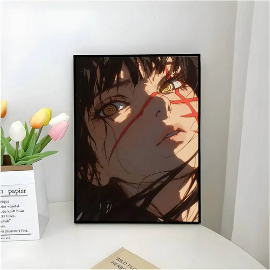 Chainsaw Man Affiche Poster – Asa Mitaka Cicatrice Rouge Style Sombre