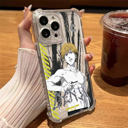 Chainsaw Man Coque iPhone – Denji Croquis Étui Transparent