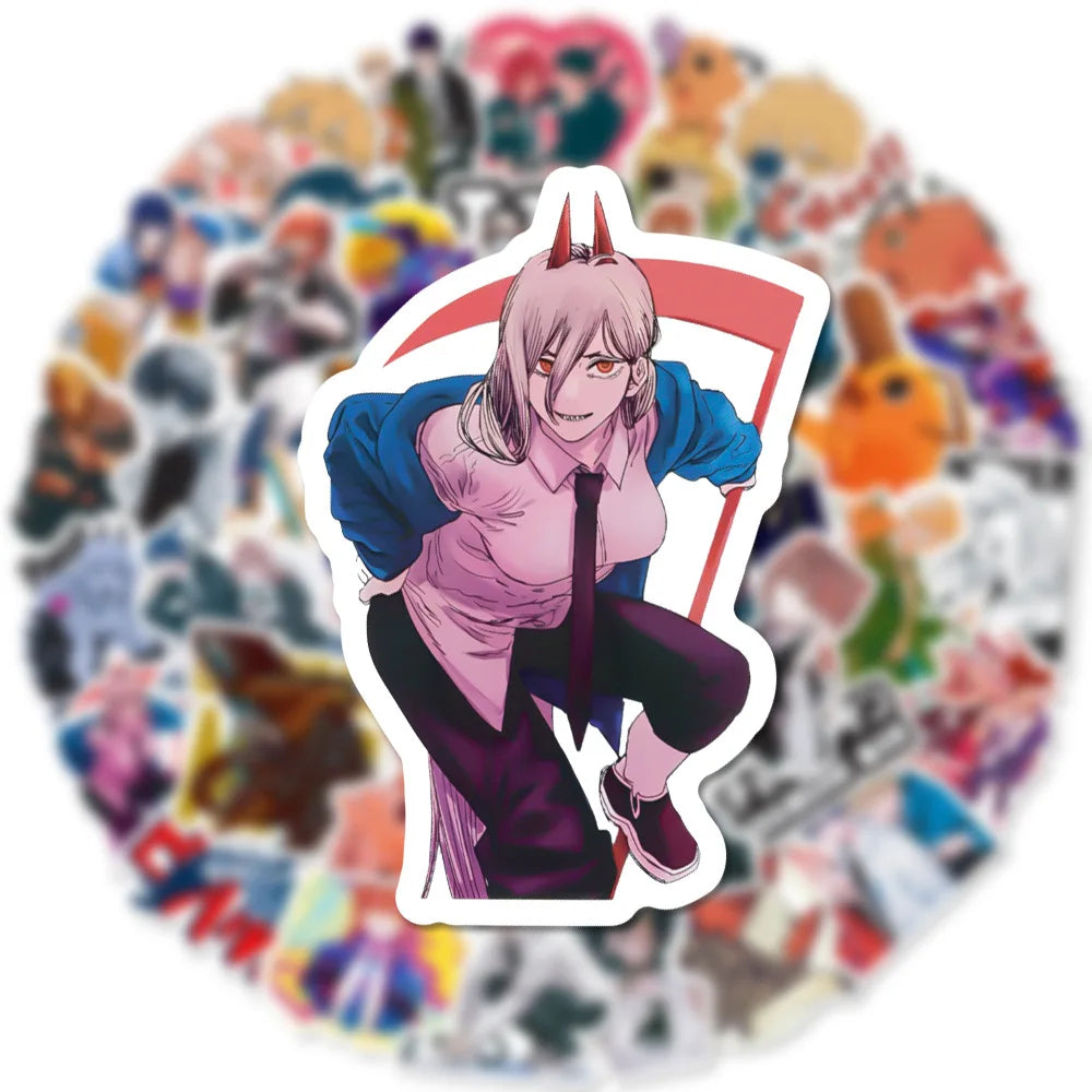 Chainsaw Man Sticker Pack – 50pcs Autocollants Personnages