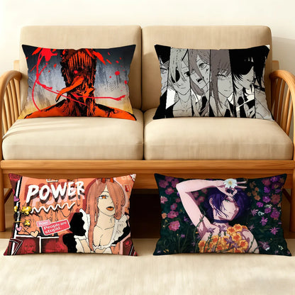 Chainsaw Man Pillowcase – Power Devil Splatters Midnight Blue Edition