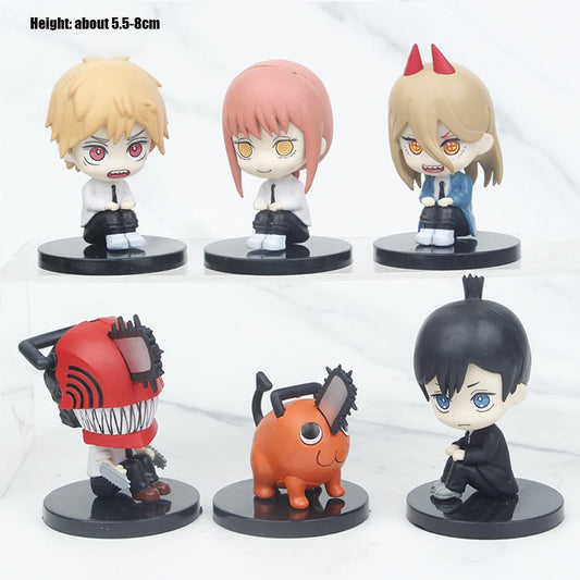 Chainsaw Man Figurines Set 6Pcs – Groupe Vol.3 Édition Chibi