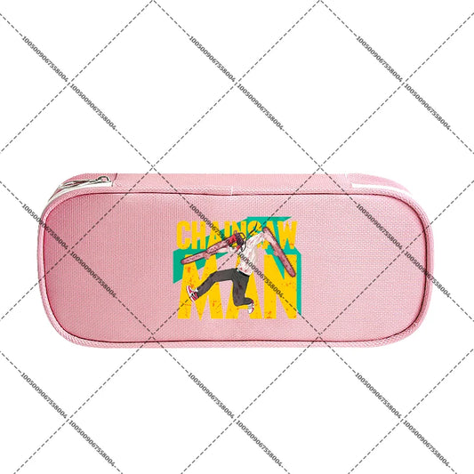 Chainsaw Man Grande Trousse – Denji Saut Logo Rose Pochette Scolaire