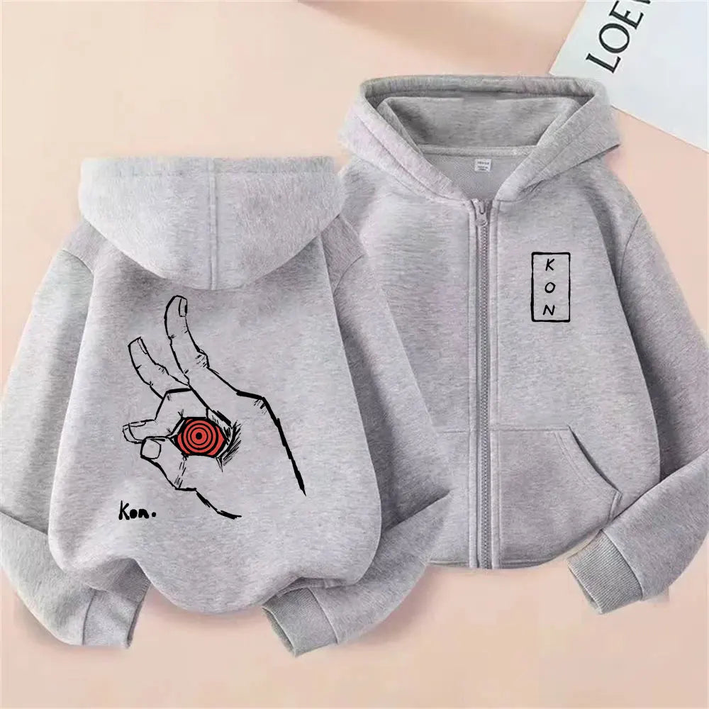 Chainsaw Man Sweat à Capuche Zippé – Symbole Main Édition Grise