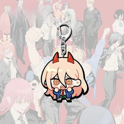 Chainsaw Man Keychain - Makima Chibi Rubber Round Red Hair Black Uniform