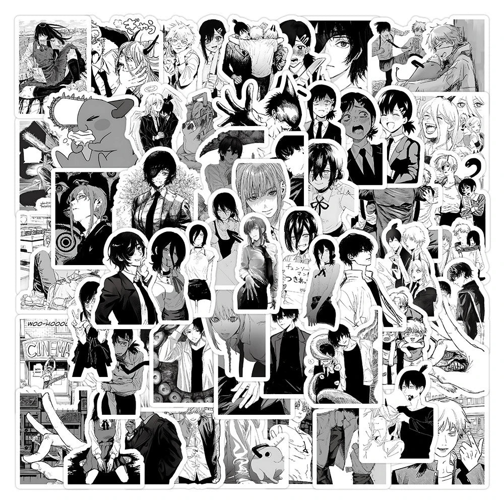 Chainsaw Man Stickers Pack – Manga Characters Collage 10pcs