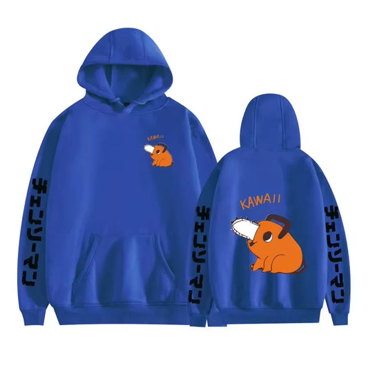 Chainsaw Man Sweat à Capuche – Pochita Kawaii Édition Bleue