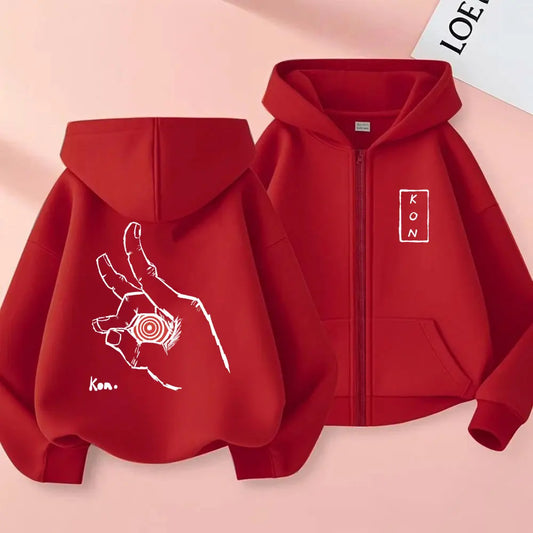 Chainsaw Man Sweat à Capuche Zippé – Symbole Main Édition Rouge