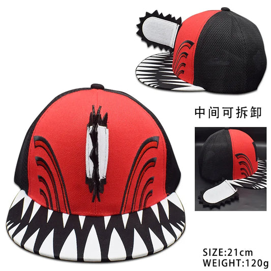 Chainsaw Man Casquette 3D – Denji Tronçonneuse Édition Rouge & Noir