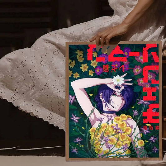 Chainsaw Man Affiche Poster – Reze Fleurs Jaunes Style Doux