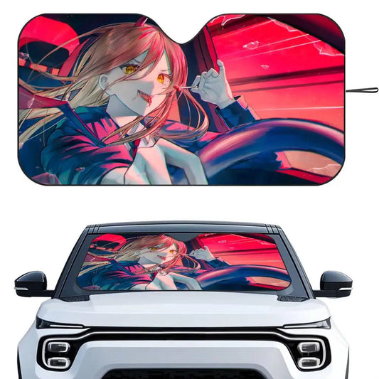 Chainsaw Man Car Sunshade – Power Conduite Pare-soleil