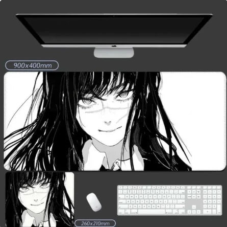 Chainsaw Man Tapis de Souris – Sourire Inquiétant Manga Grand Format Bureau