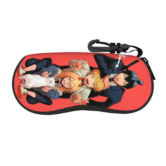Chainsaw Man Étui à Lunettes – Groupe Personnages Rouge Pochette Zippée