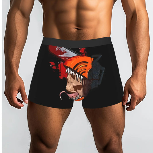 Chainsaw Man Boxer Homme – Denji Tronçonneuse Édition Doodle Rouge