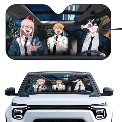 Chainsaw Man Car Sunshade – Trio Devil Hunters Pare-soleil