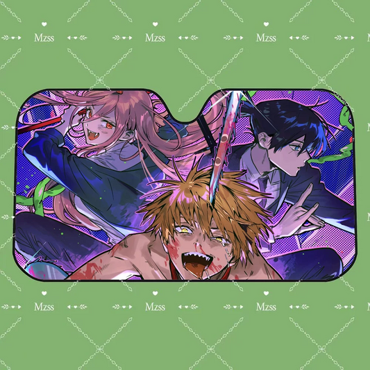 Chainsaw Man Car Sunshade – Power Denji Aki Groupe Pare-soleil