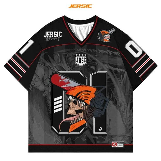 Chainsaw Man Maillot Jersey – Denji Numéro 1 Édition Grise