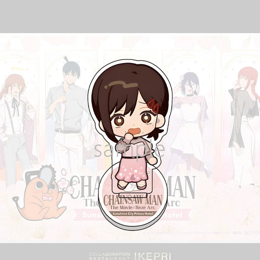 Chainsaw Man Porte-Clés – Kobeni Chibi Expression Timide Tenue Rose Pastel Acrylique Film Reze Arc
