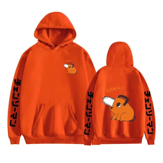 Chainsaw Man Sweat à Capuche – Pochita Kawaii Édition Orange