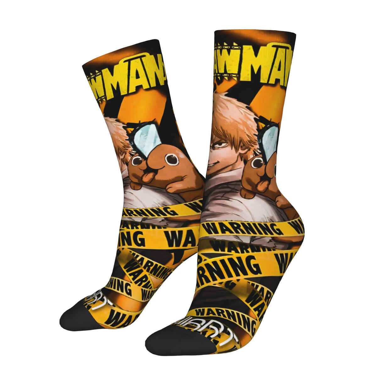 Chainsaw Man Chaussettes Imprimées – Pochita Warning Édition Comic