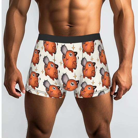 Chainsaw Man Boxer Homme – Pochita Multiple Édition Doodle Orange