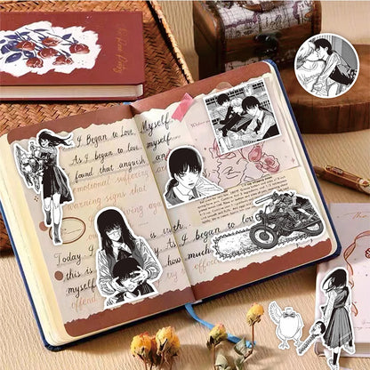 Chainsaw Man Stickers Pack – Collage Manga Noir et Blanc 30pcs