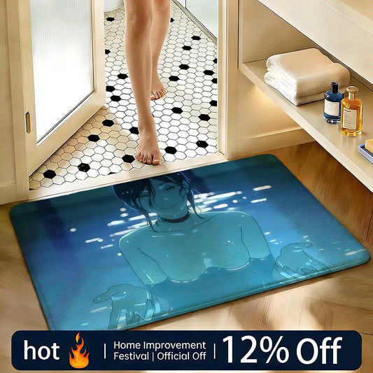 Chainsaw Man Tapis de Bain Antidérapant – Reze Reflet Eau Édition Mystère