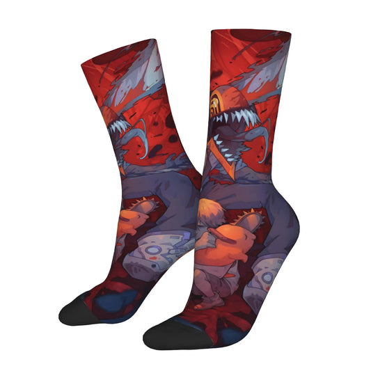 Chainsaw Man Chaussettes Imprimées – Denji Rouge Édition Manga