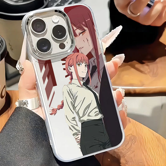 Chainsaw Man Coque Google – Makima  Rouge Étui Transparent