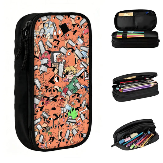 Chainsaw Man Trousse Kawaii – Pochita Combat Pochette Scolaire