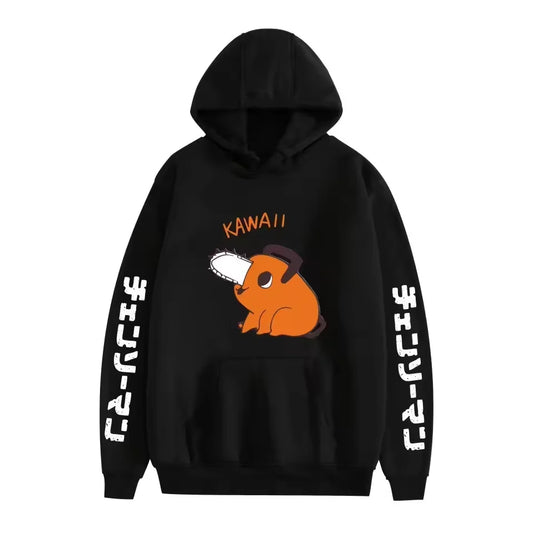 Chainsaw Man Sweat à Capuche – Pochita Kawaii Édition Noire