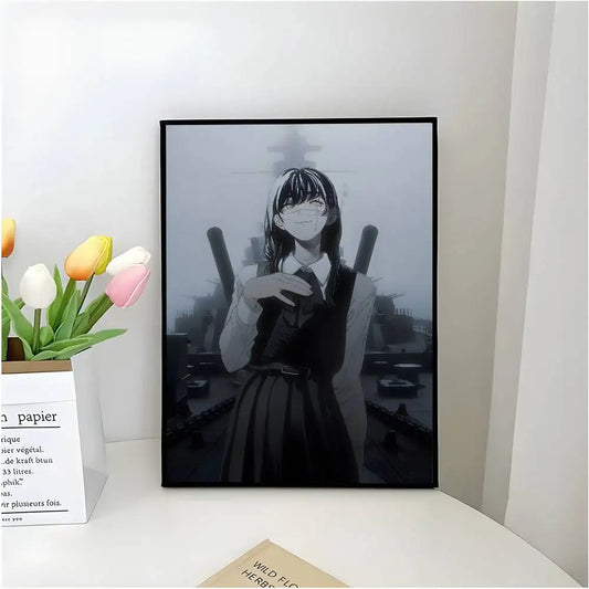 Chainsaw Man Affiche Poster – Asa Mitaka Silhouette Brume Sombre