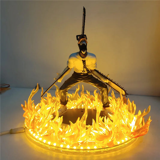 Chainsaw Man Denji – Figurine Pendue Flammes LED