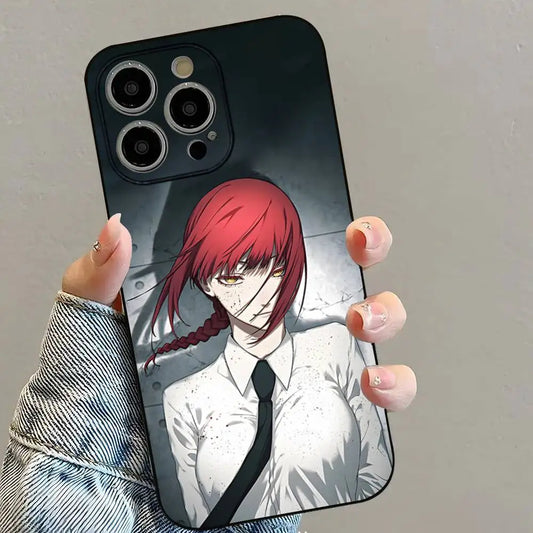 Chainsaw Man Coque iPhone – Makima Cravate Noir Étui Transparent